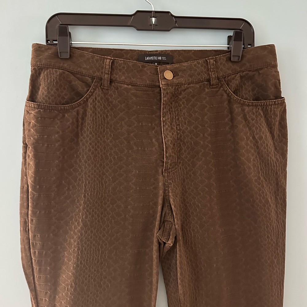 Lafayette 148 New York Chocolate Textured Jeans